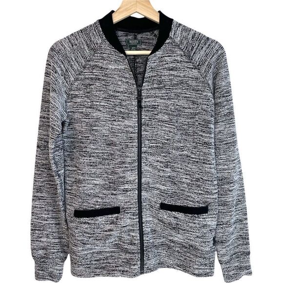 Roots Full Zip Marled Knit Sweater Jacket Viscose Blend - Picture 1 of 9